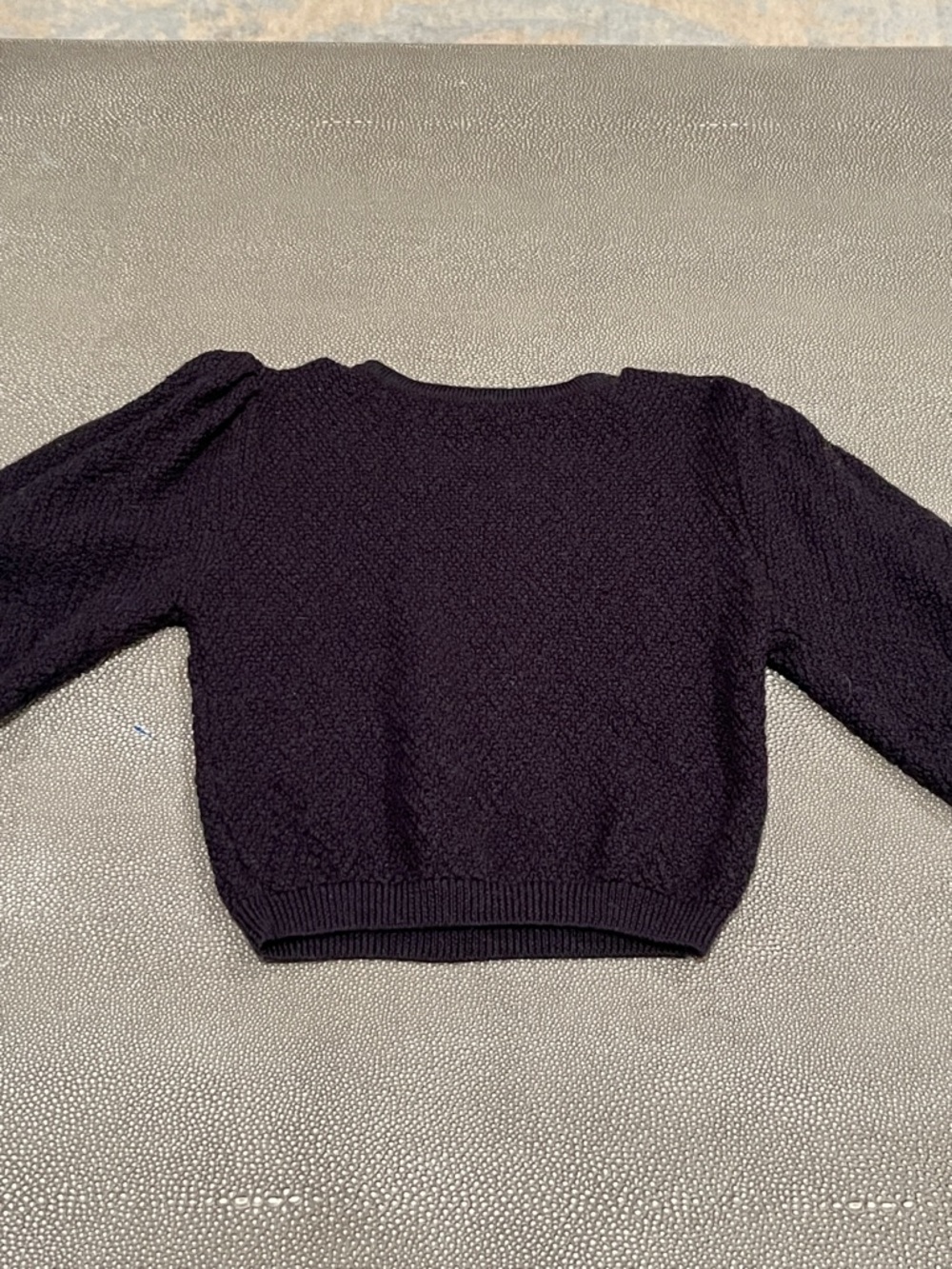 Girls' Black Textured Crewneck Sweater Top